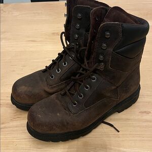 Wolverine Steel Toe Dark Brown Leather Boots